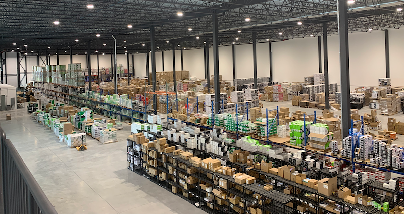 Overview from the top of the interior of the Montreal warehouse