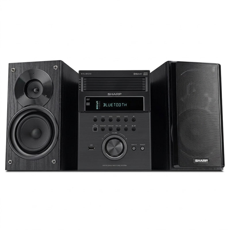 High-resolution hero shot of the Sharp XL-BH250 5-disc stereo system on a pure white background.