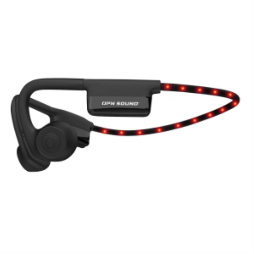 OPN Sound Dashlyte+ Open-Ear Cycling Headphones with LED Safety Light — Black (OS4500BL)