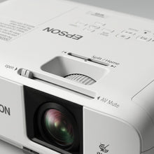 A close-up photograph of the Epson PowerLite W49 projector detail panel, focus on control sliders.