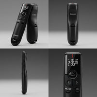 Grid image of Canon PR100-R-BK presenter in front, back, side, and top-close-up angles.