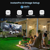 Dangbei MP1 Max InstanPro AI setup: auto focus, auto keystone, obstacle avoidance and screen fit, outdoor movie night
