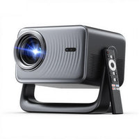Dangbei N3 Max 1080p smart projector on its swivel stand with remote, front three-quarter view
