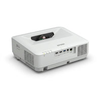 Pure white Epson 770Fi ultra short-throw projector from a clear rear-top high angle.