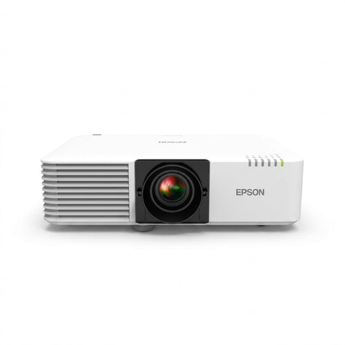 Epson PowerLite L500W projector hero shot: centered front view, pure white background, precise details.
