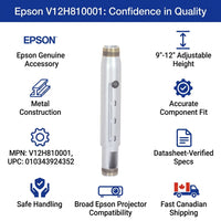 Trust infographic for Epson 9-12" extendable column with factual icons and product details.