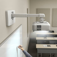 A close-up shot of an Epson Ultra-Short Throw Mount, showing its extension arm and projection head.