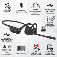 Infographic matrix for OPN Sound Chat Pro headset, highlighting key features and specifications.