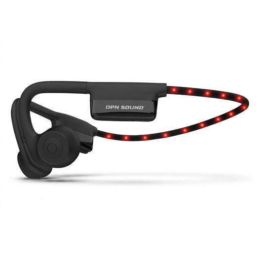 OPN Sound Dashlyte+ Open-Ear Cycling Headphones with LED Safety Light — Black (OS4500BL)